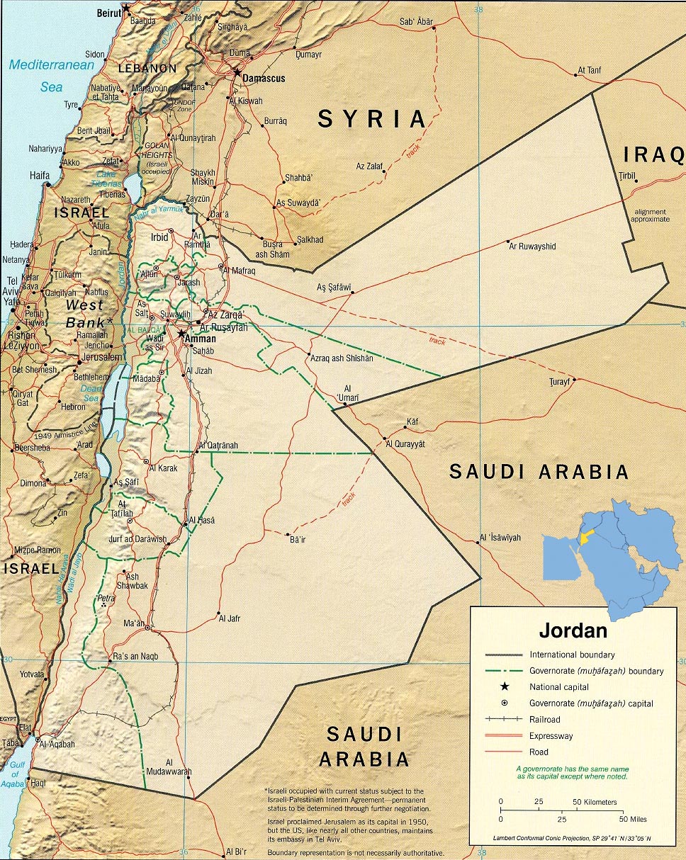 jordan asia map