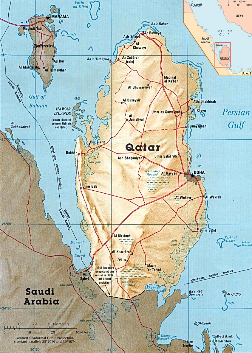 World Map Qatar